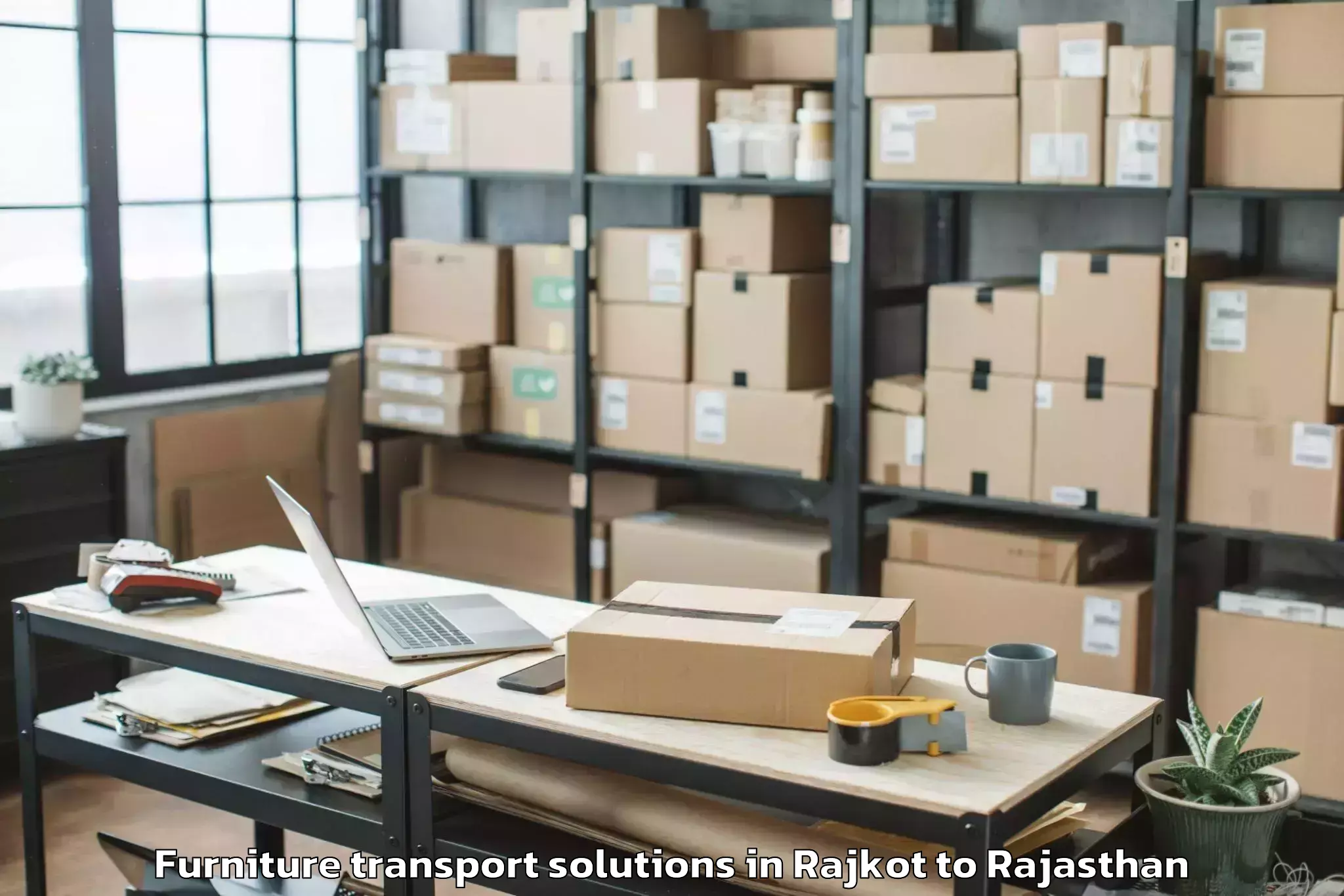 Expert Rajkot to Bayana Furniture Transport Solutions